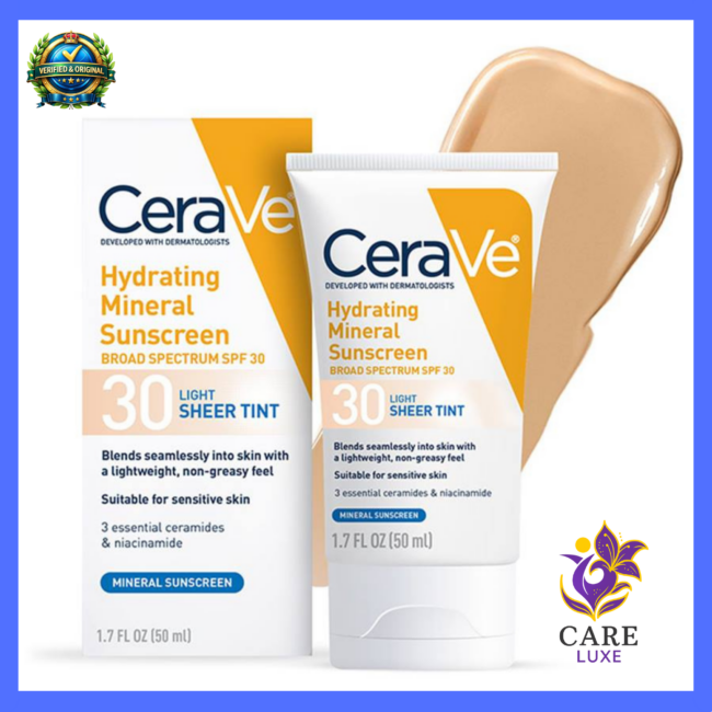 CeraVe Hydrating Mineral Sunscreen SPF 30 Sheer Tint for sensitive skin 50ml